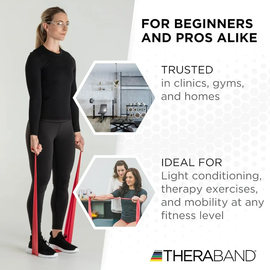 Resistance Band 25 Yard Roll, Non-Latex Professional Elastic Stretch Bands for Upper & Lower Body Exercise Workouts, Physical Th