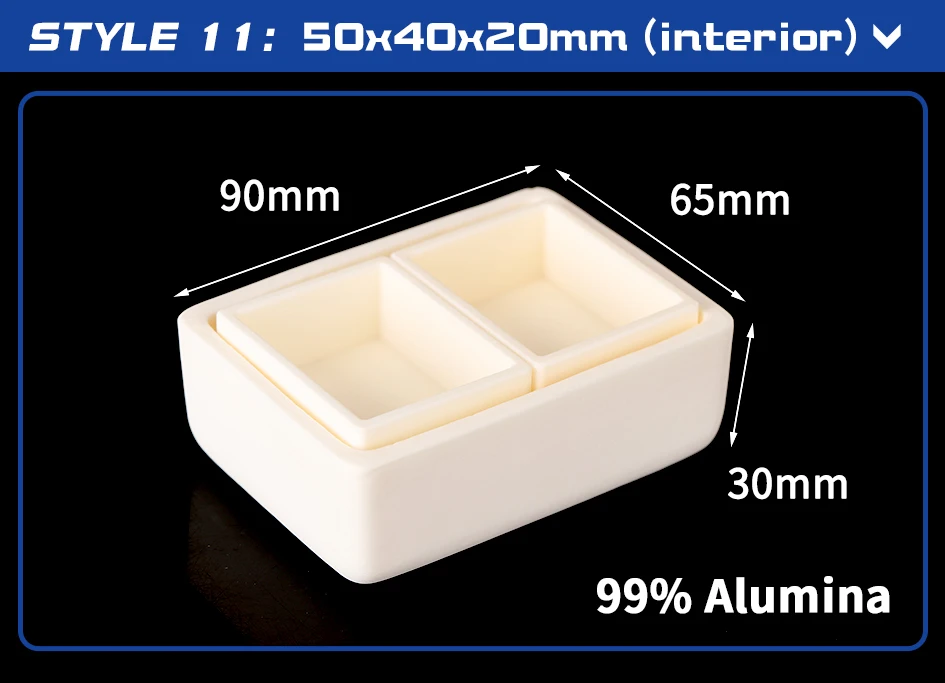 99% Aluminium oxid Set Tiegel verschiedene Spezifikationen Spezifikation 1 – Detail 11