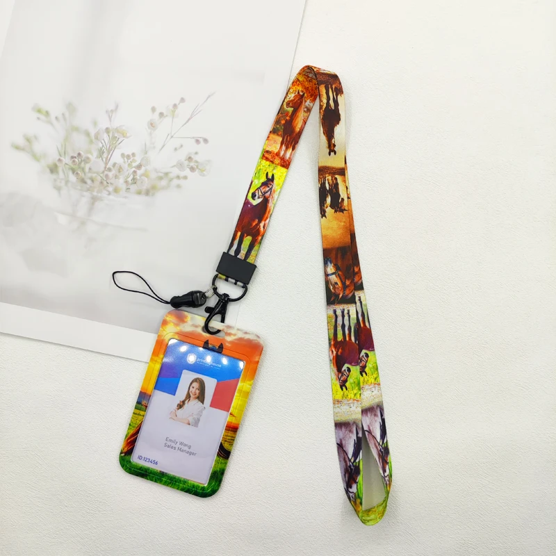 Niedlicher Pferde-Ausweishalter, Cartoon-Halsband-Lanyard, Schlüssel-ID-Kartenhalter, Fitness-Handyband, USB-Ausweishalter, Schlüsselanhänger, Accessoires, Geschenke – Detail 8