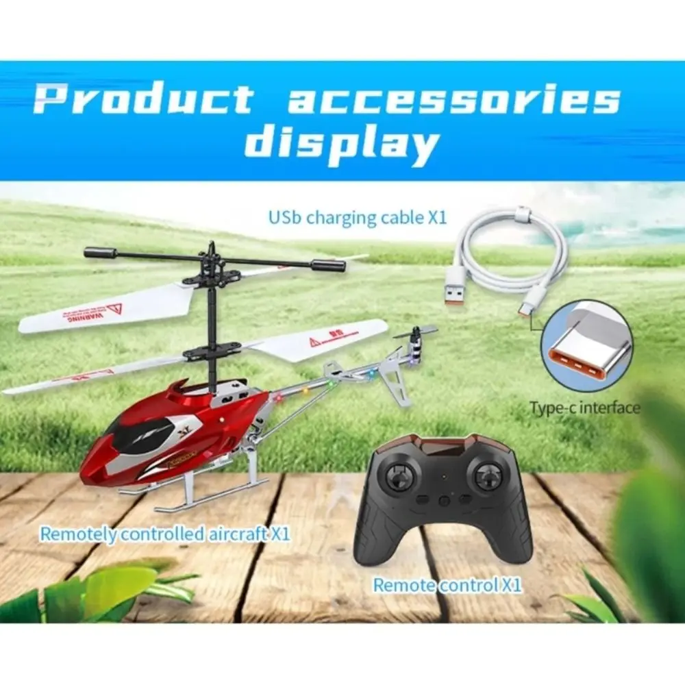 Metal Alloy RC Helicopters 3.5CH 2.5CH USB Charging Flying Helicopter Toy Red/ Blue/ Gold/ Silver Rechargeable Mini - 2