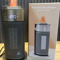New cross-border desktop heater 3D flame humidification heater Vertical shaking remote control quick household electric heater 2