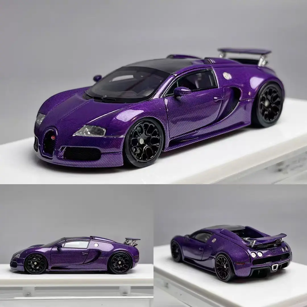 LJM 1/64 ブガッティ・ヴェイロン LJM Model 1:64 Bugatti Veyron Dark Blue and White Ceramic