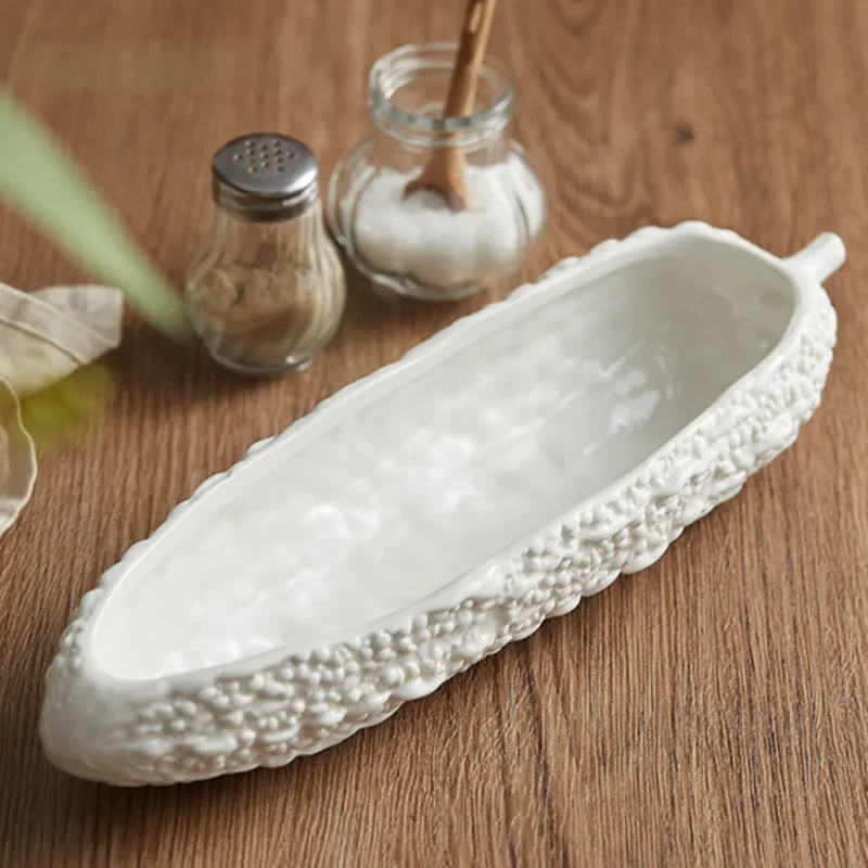 세라믹 발삼 배 모양 접시 요리 홈 긴 깊은 요리 호텔 레스토랑 차가운 요리 분위기 요리 식기