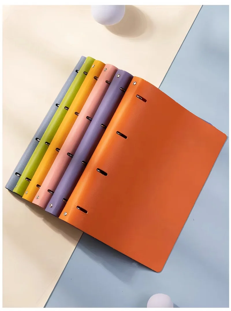 A4 Soft PU Leather Notebook Binder, Refillable 4 Round Ring Binder Cover for A4 Filler Paper, Notebook Personal Planner Binder