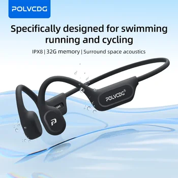 POLVCDG X9 Bone Conduction Earphones 32G IPX8 Waterproof Open Design for Swimming Running Cycling Hanging Earphones 1
