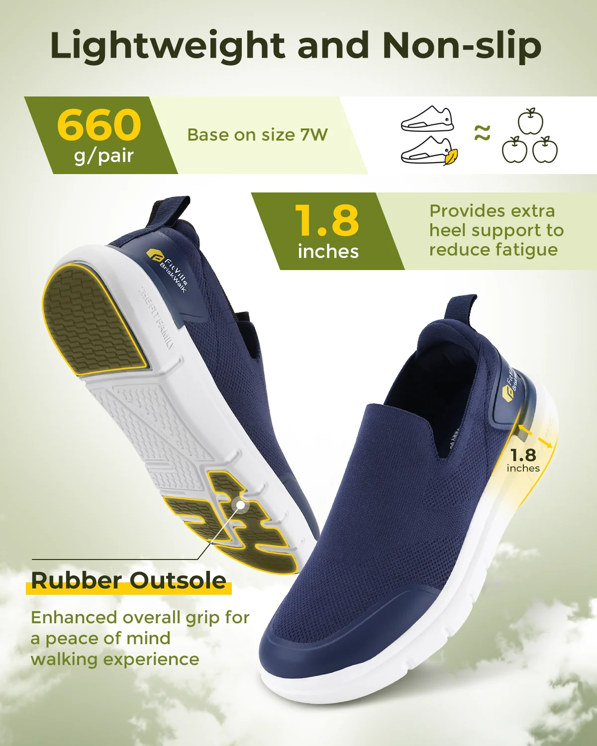 FitVille Men Walking Extra Wide Plantar Fasciitis Shoes - Uniqwear