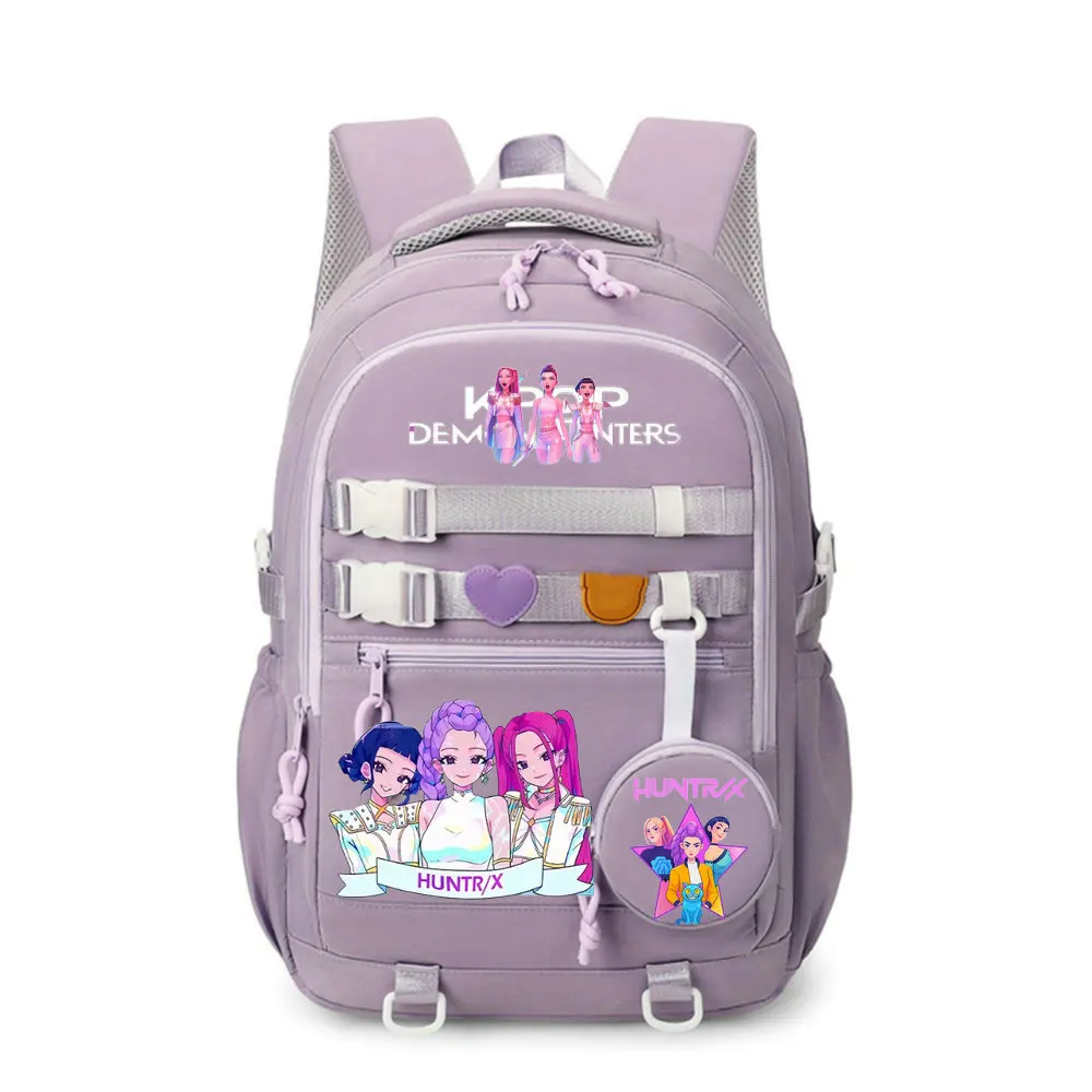 Zaino per bambini di grande capacità, borsa casual per libri, zaino scolastico carino con personaggi anime Kpop Demon Hunter, zaino alla moda con cartoni animati, regalo per bambini - immagine 5