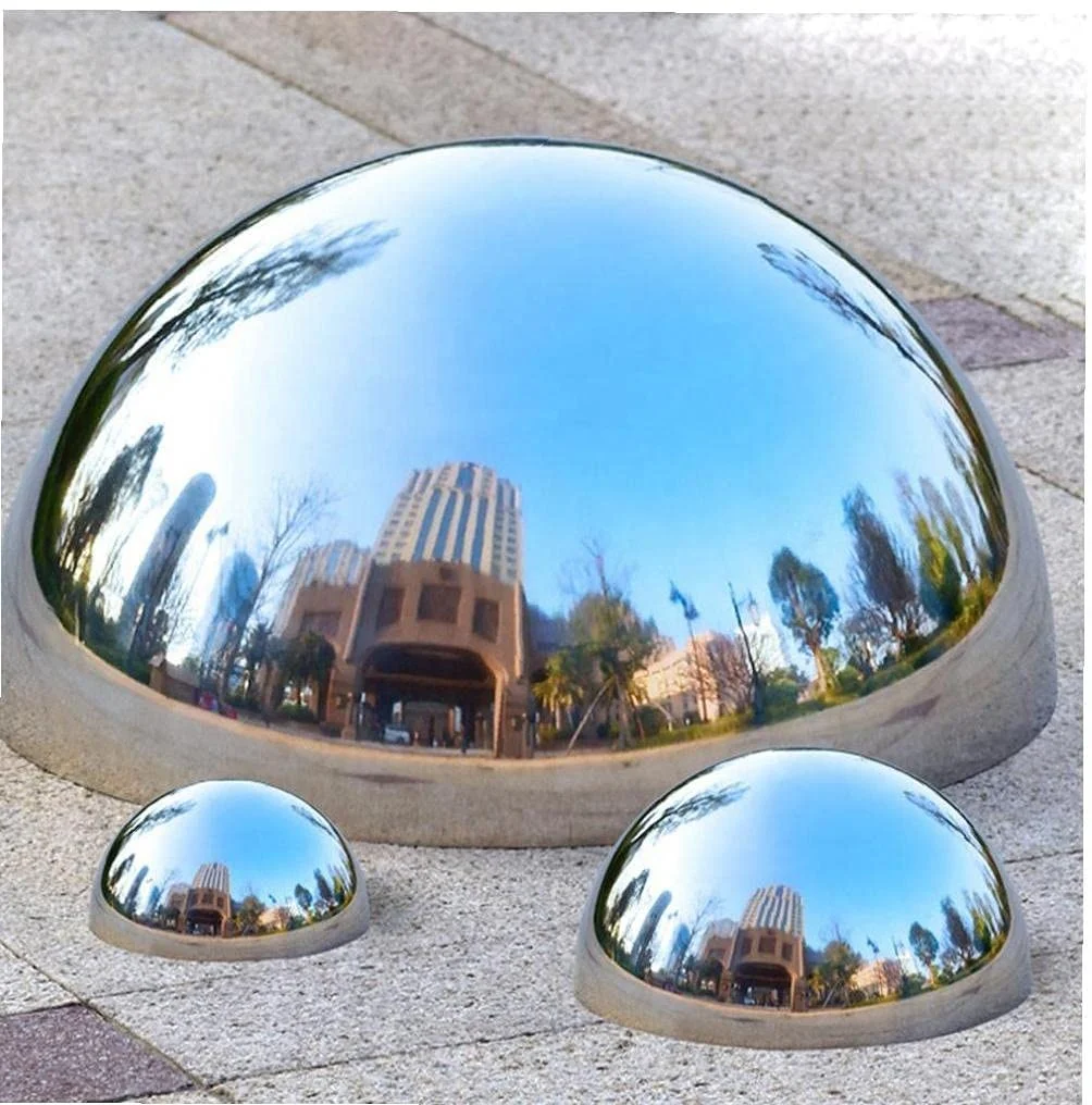 Stainless Steel Half mirror Bowl Hollow Hemisphere Ball For Outdoor Decoration Shopping Mall Decor Wall Decorated