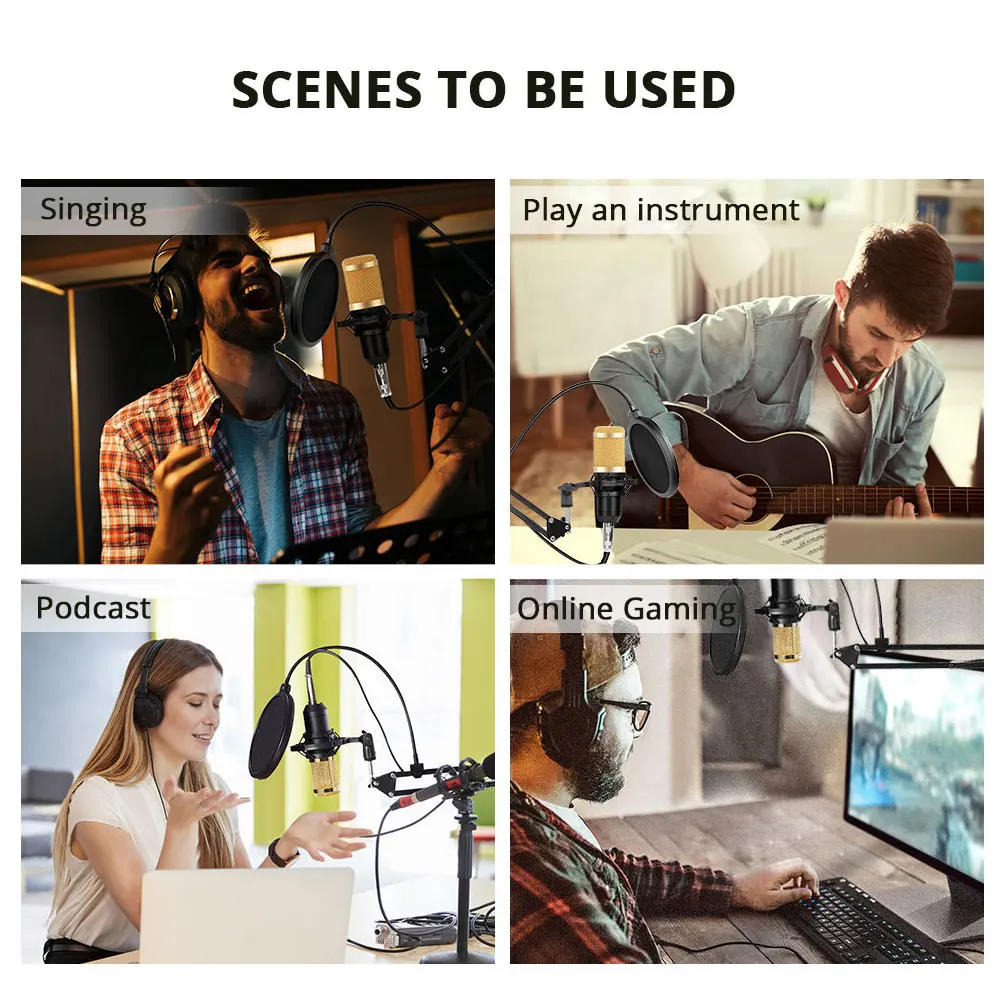 panasonic tv remote BM 800 USB Condenser Microphone for PC Studio Recording Mic Kit Live Streaming Podcasting Singing Youtube Computer Gamer old samsung tv remote