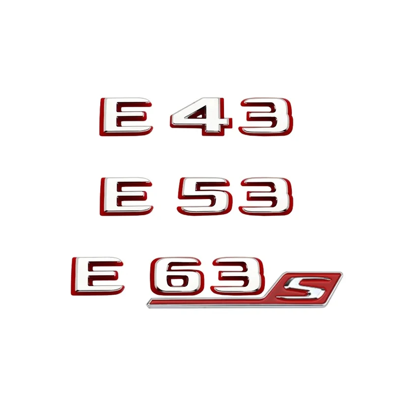 2024 신형 투톤 레터링 숫자 엠블럼 E43 E53 E63s 자동차 펜더 트렁크 리어 W212 W213 W214 스티커 로고 액세서리