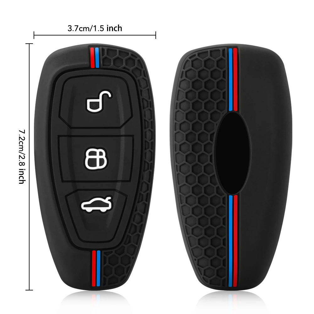 Confezione di chiavi per auto per Ford ST Line Fiesta Focus Mondeo Ecosport Kuga Puma Edge Fuga Accessori per custodie per chiavi per auto in silicone metallico - immagine 6