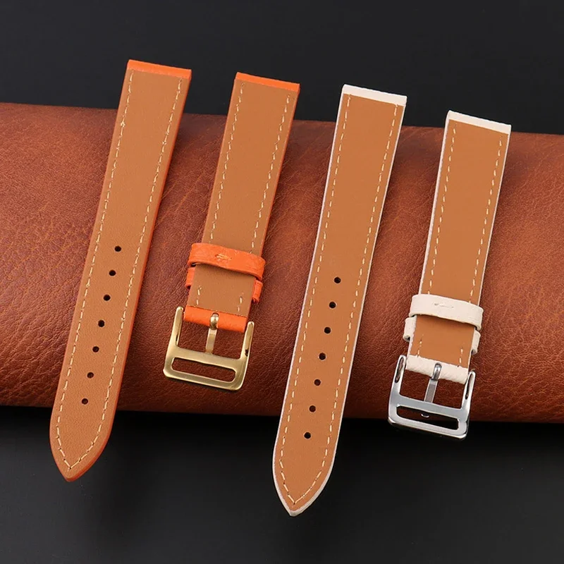 Genuine Leather Soft Cowhide Watch Strap - Fashionable & Comfortable Bracelet