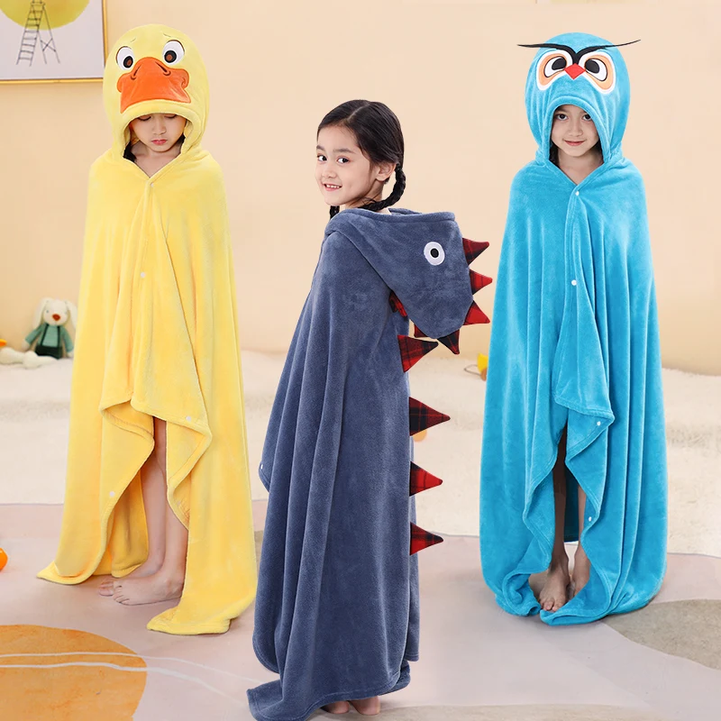 مناشف حمام الطفل ماصة لينة منشفة استحمام الطفل بطانيات كبيرة برنس أطفال بنين بنات روب استحمام الاطفال مقنعين المعطف منشفة