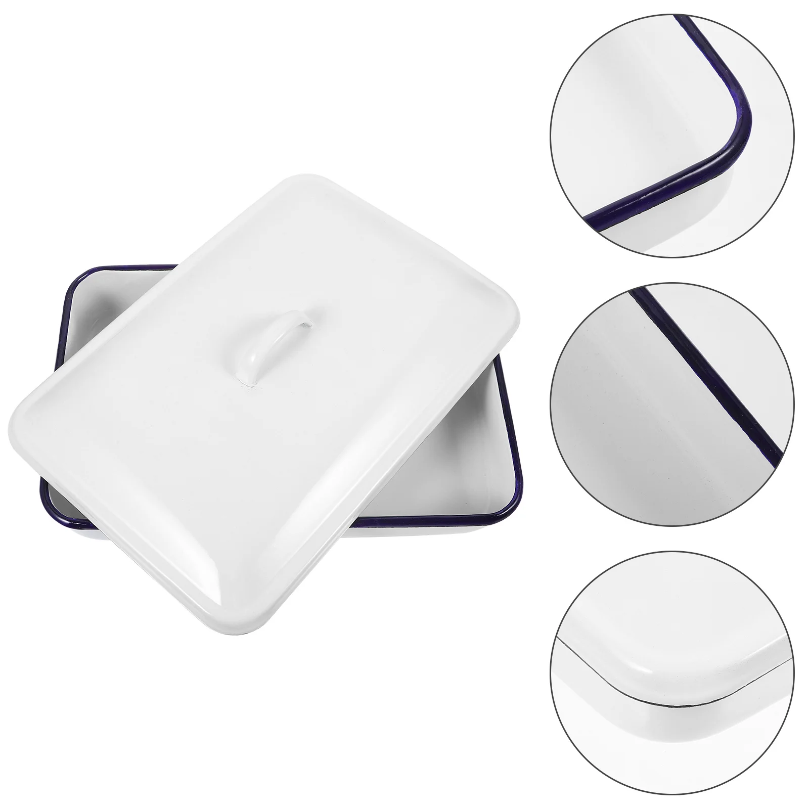 

Enamelware Roasting Pan Enameled Steel Oblong Pie Pan Lid Baking Dish Lasagna Pan Casserole Dish Pie Dish Roaster Pan Food