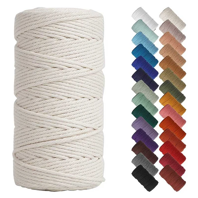 5mm Macrame Cord, 12 Colors Macrame Kit Cotton Cord Macrame Supplies 4  Strands Colored Macrame Yard Twine String for Crafts Macrame Cotton Rope  for