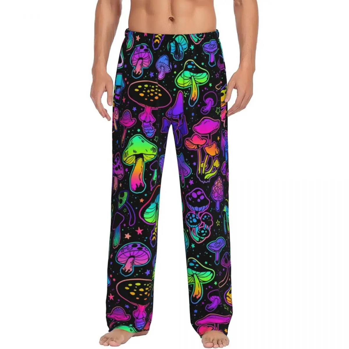 

Custom Psychedelic Magic Mushroom Trippy Hippie Pajama Pants Men's Sleepwear Lounge Sleep Bottoms Stretch with Pockets