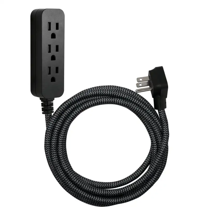

Extension Cord, 3-Outlet 10-Foot Cord, Black, 42024 Plug eu to us Electrical outlet v адаптер eu vs us Tomada mesa para e