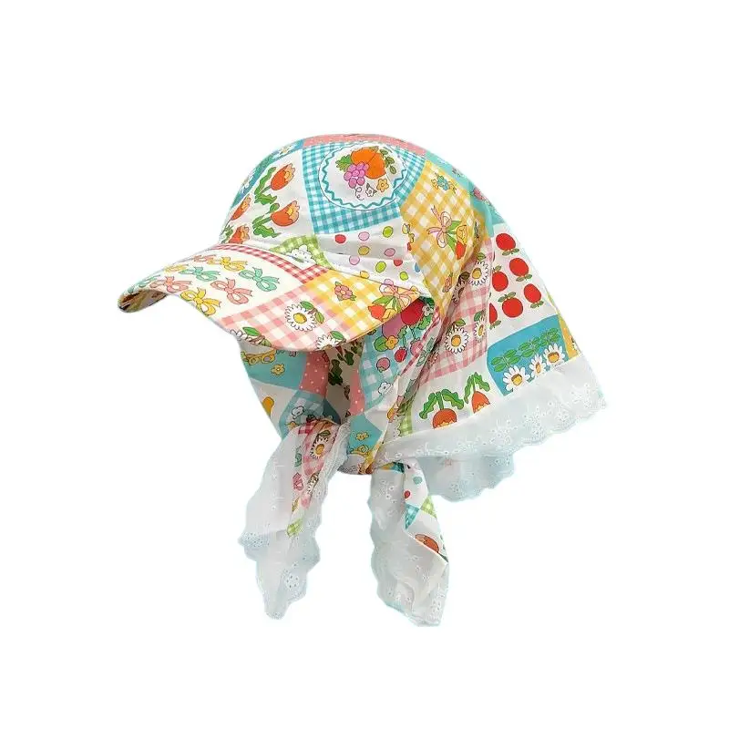 Women's Hats Spring Seaside Vacations French Sweet Cute Girls Outdoor Headscarves With Straps Baseball Caps Funny Fashion Hats - 6