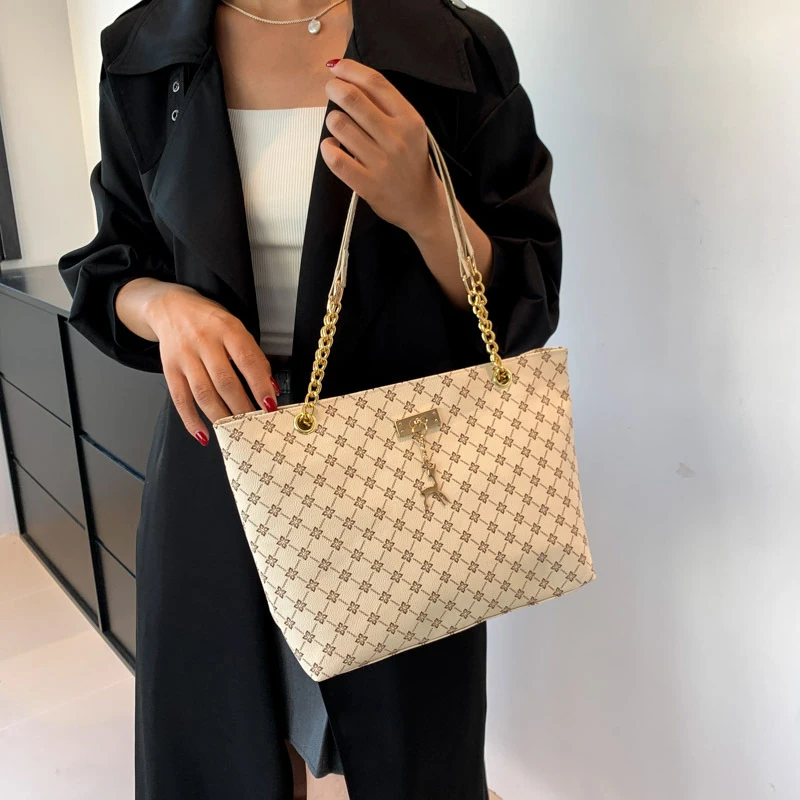 Summer High Quality PU Leather Fashion Large-capacity Shoulder Armpit Women's Bag Work Student Travel Female Retro Handbag Tote