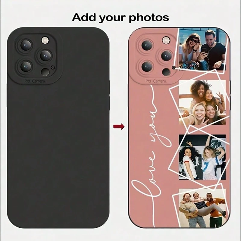 DIY Phone Customized TPU Soft Case For iPhone 17 17Air 16 16E 15 14 13 12 11Pro Max Mini SE 2020 2022 XS XR 7 8 Plus Back Cover