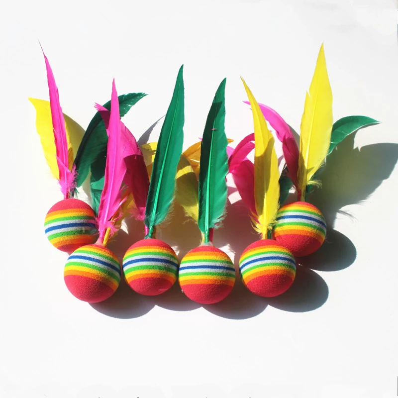 Colorful Feathers Kick Shuttlecock Chinese Jianzi Foot Sports Outdoor Toy Game 1/5pcs