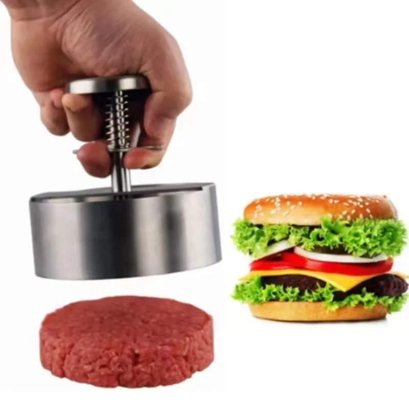 304 Stainless Steel Round Pie Press Meat Pie Mold Kitchen Manual Meat Mold Hamburger Press Manual Hamburger Machine