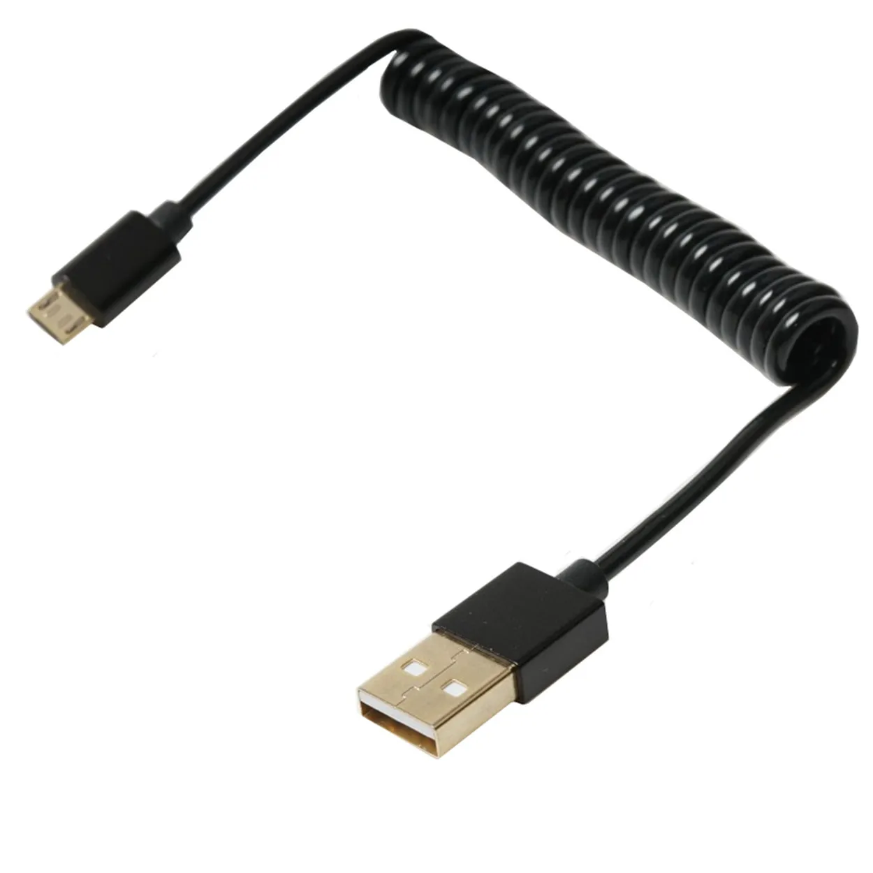 마이크로 USB 5핀 남성형에서 USB 2.0 남성형으로 변환하는 나선형 코일 어댑터 케이블 스프링 텔레스코픽 연장선 데이터 동기화 충전기용