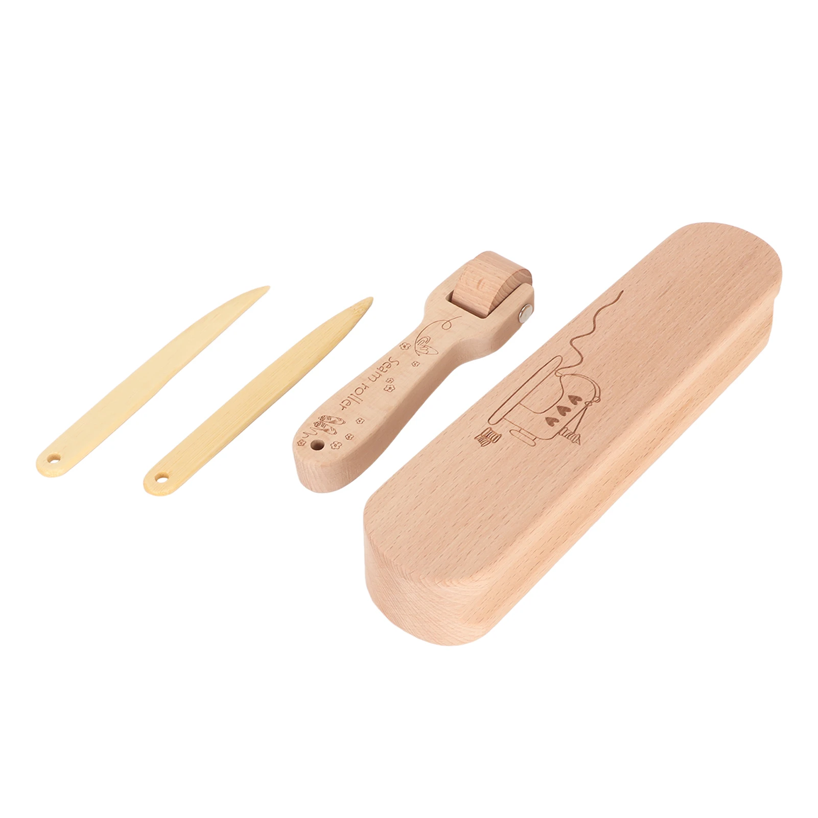 Description Picture 6 of itemTailor Clapper Set Simple Operation Wooden Widely Used Finely Polished Point Turner Sewing Tool for Craftsman for Embroidery
