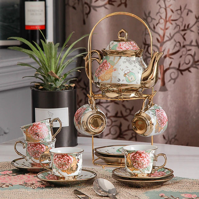 Elegant European Ceramic Tea Cup Set