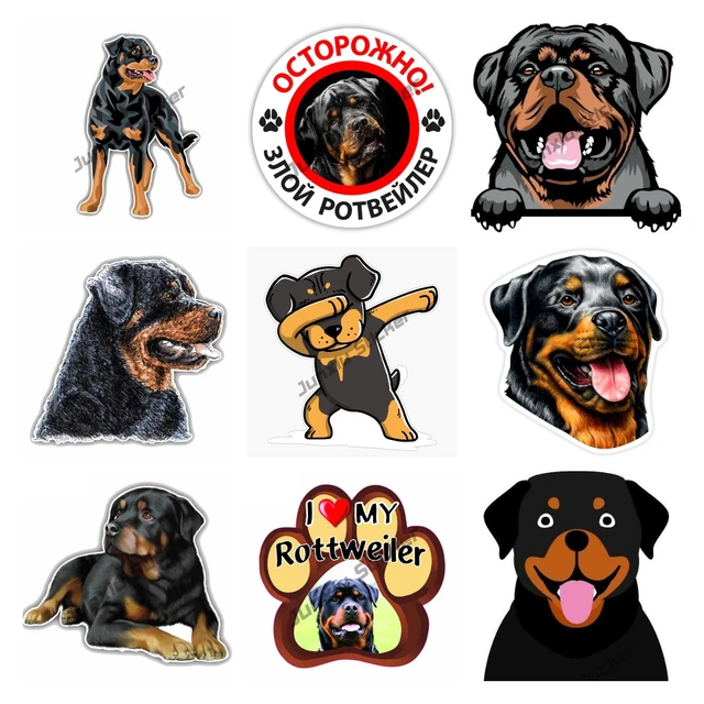 Cartoon Tupfte Rottweiler Lustige Vinyl Wasserdicht Aufkleber Aufkleber Auto  Laptop Fenster Auto 3D Zerrissen Metall Aufkleber