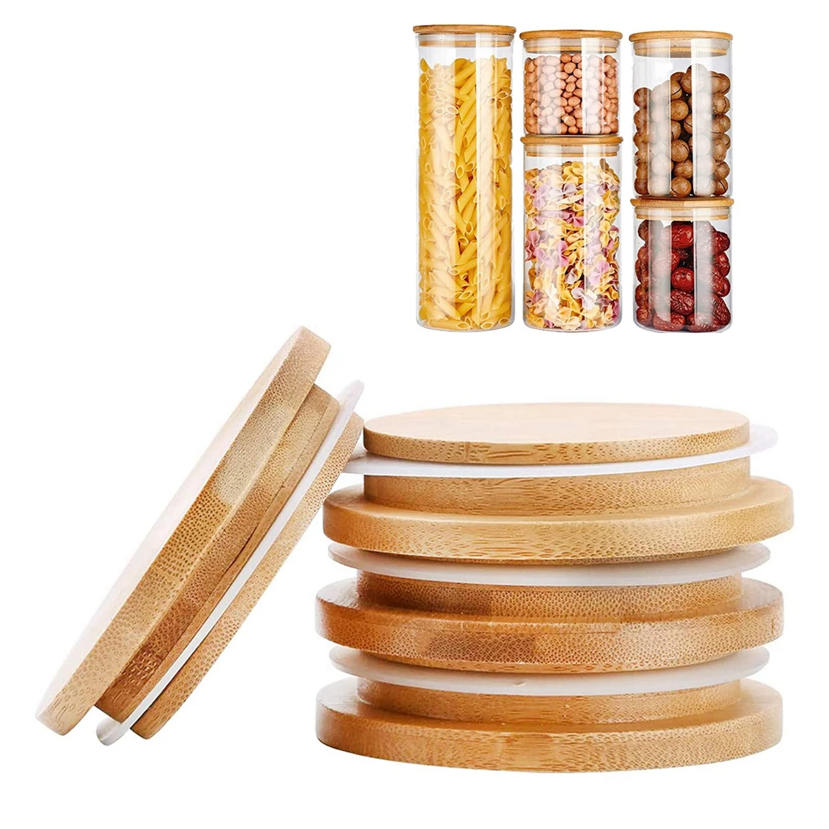 Reusable Storage Bottles with Silicone Seal Ring Covers Caps and Straw Hole for Mason Jar Lid Cups food cover kitchen storage box fresh keeping cover preservation cover bowl cover