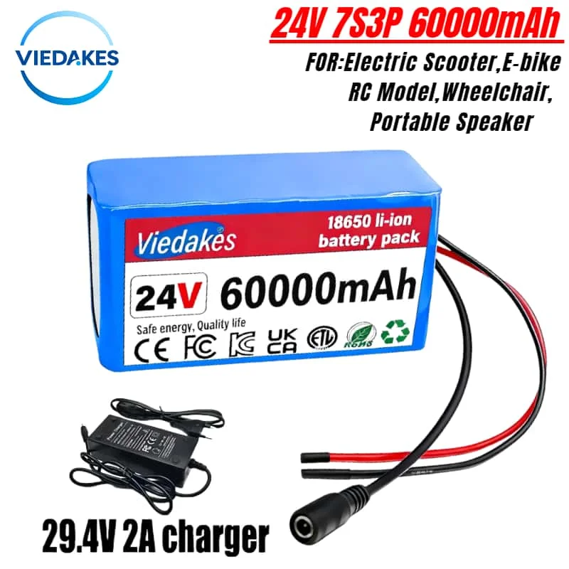 Original 24V 100Ah battery, 18650 Li-Ion 7S3P Battery Pack, for Electric wheelch