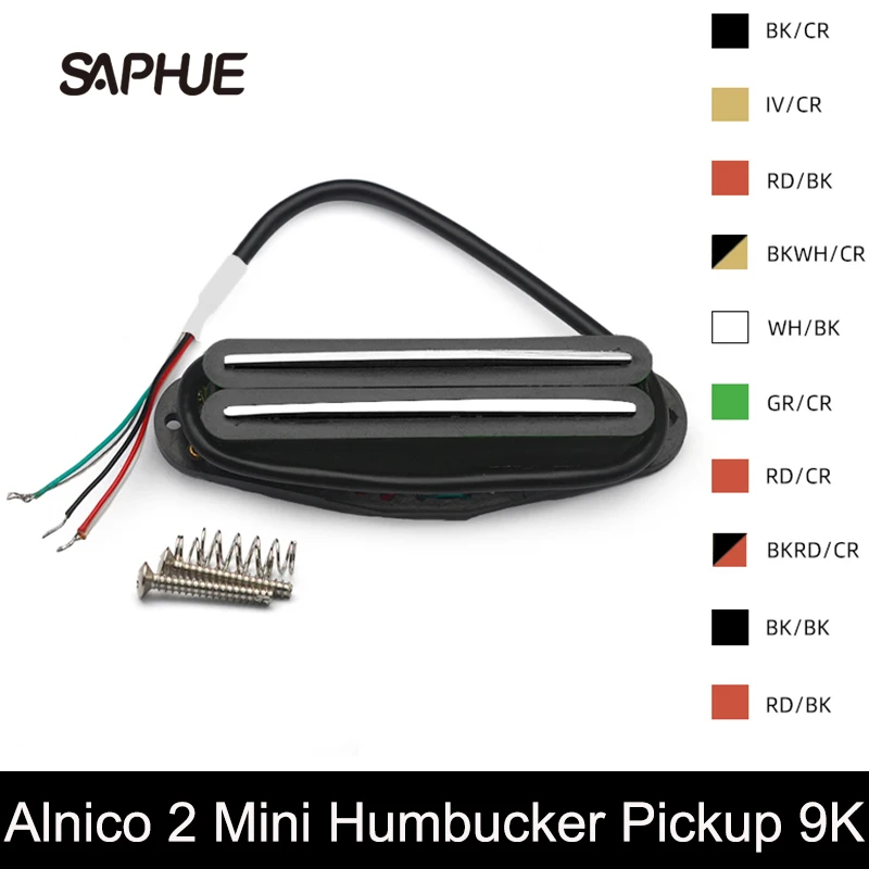 

Alnico II Twin Hot Rail Mini Humbucker ST однокатушечный пикап размер 9K 4 проводит выходную катушку разделение Alnico 2 разных цветов