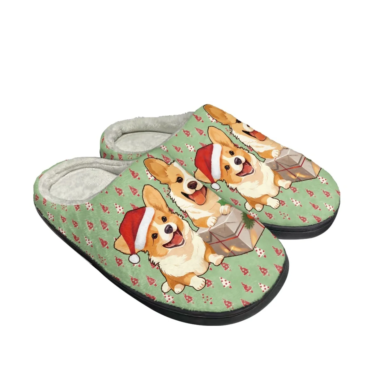Winter Female Shoes Kawaii Cute Pet Corgi Design Cotton Slippers Women Household Indoor Warm Footwear Non-Slip Platform Slippers