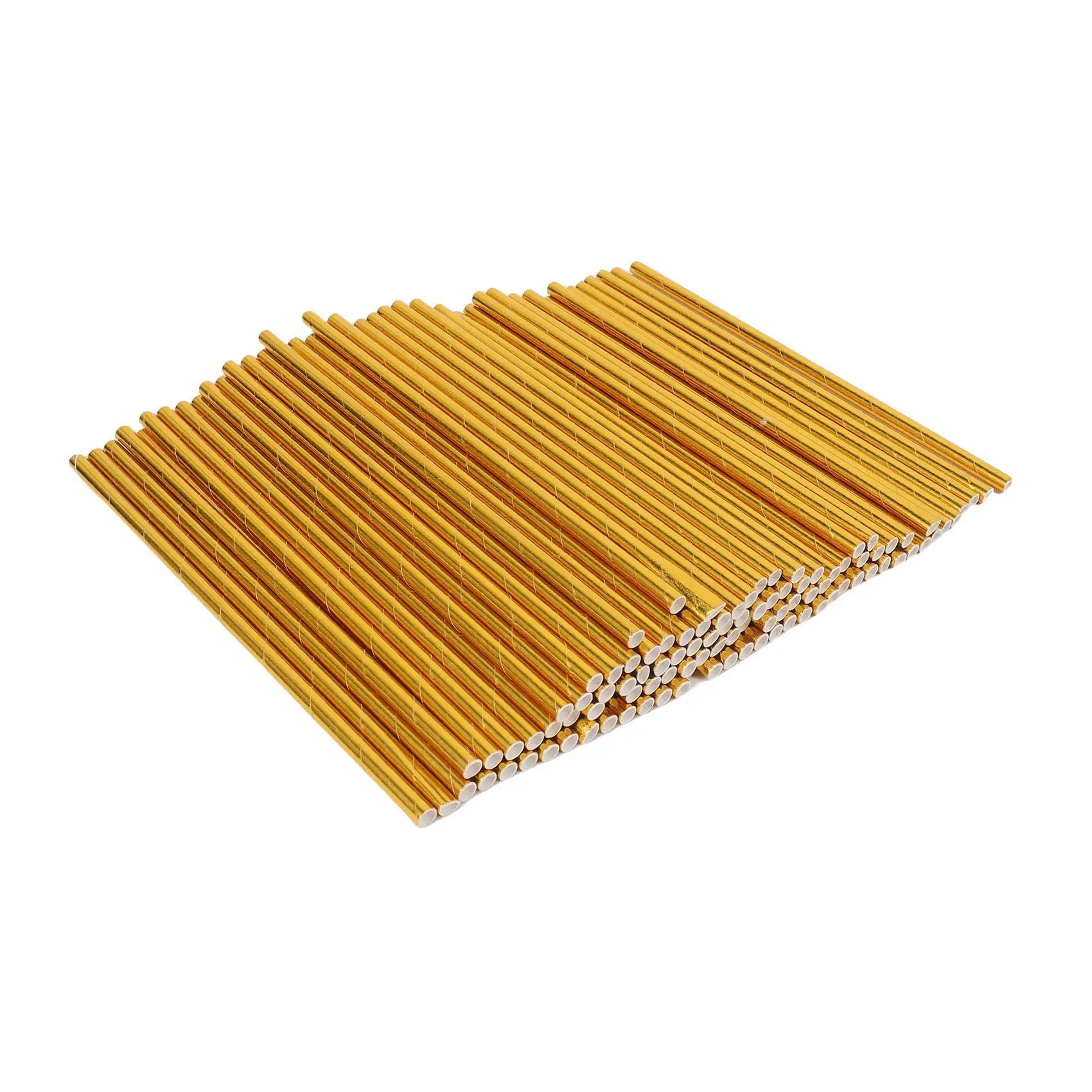 

Gold Foil Paper Straws, Biodegradable Disposable Party Drinking Straws, Pack Of 100 Holiday Celebrations