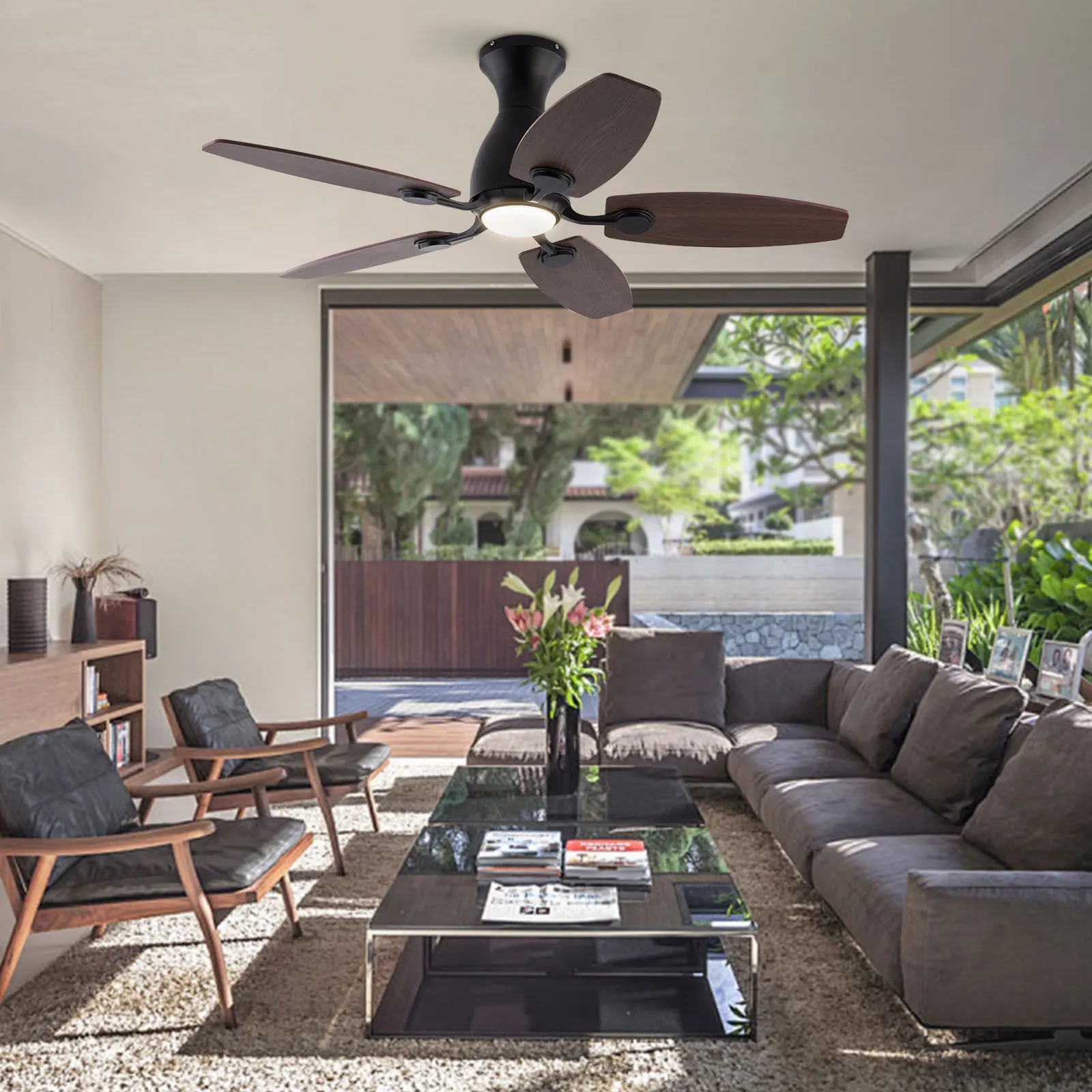 42 Inch Ceiling Fan with Remote Control And Light Chandelier Indoor Fan Light Combo Remote Included