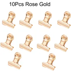 10pcs Stainless Steel Mini Hinge Clips for Versatile Use in Home, Office, and Kitchen (Rose Gold)