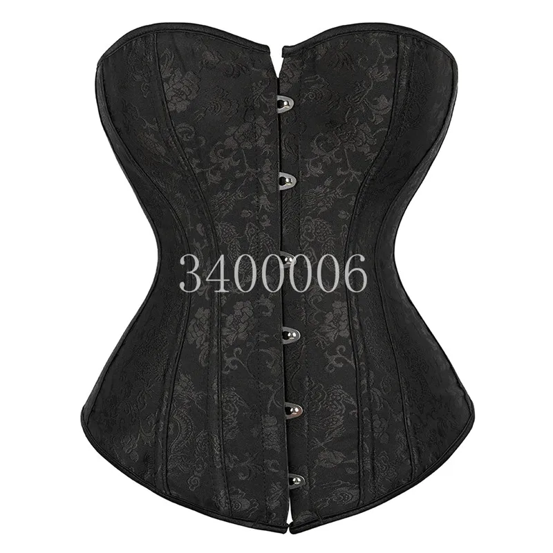 Corset Bustiers Top for Women Lingerie Sexy Overbust Gothic Clothes Costumes Halloween Victorian Vintage Plus Size Black White