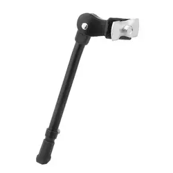 Adjustable Heavy Duty Alloy Bicycle Kickstand - Black/Silver for Mountain and Sport Bikes (Black)