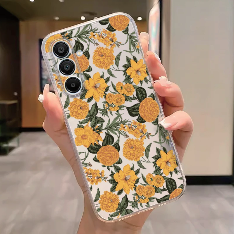 Transparent Cartoon Flower Soft TPU Shockproof Butterfly Phone Case