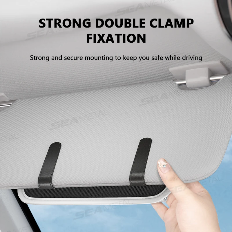 Premium Pu Leather Car Sun Visor Glasses Case Holder