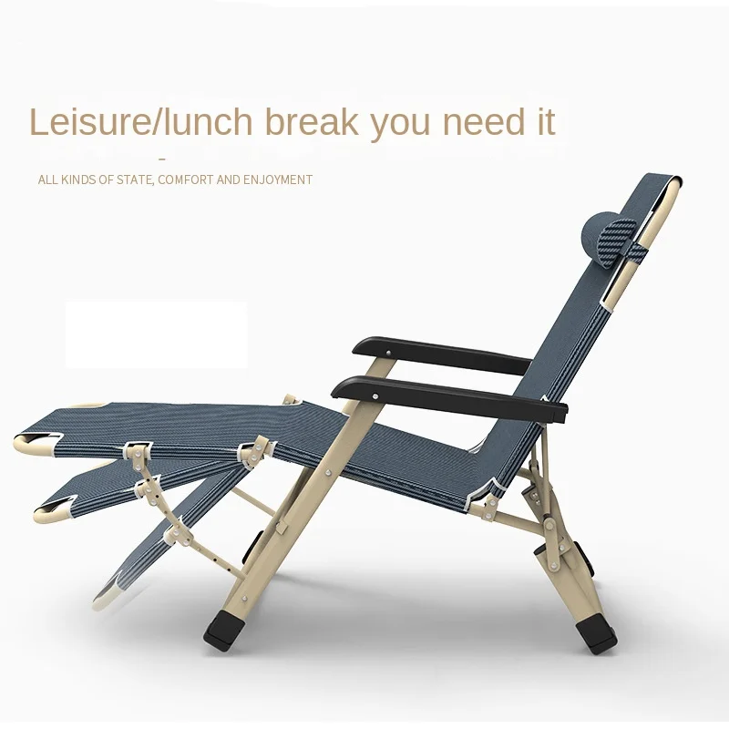 Reinforced Folding Chair Folding Dual-Purpose Chair Recliner Lunch Break Chair Breathable Leisure Simple Folding Chair Recliner