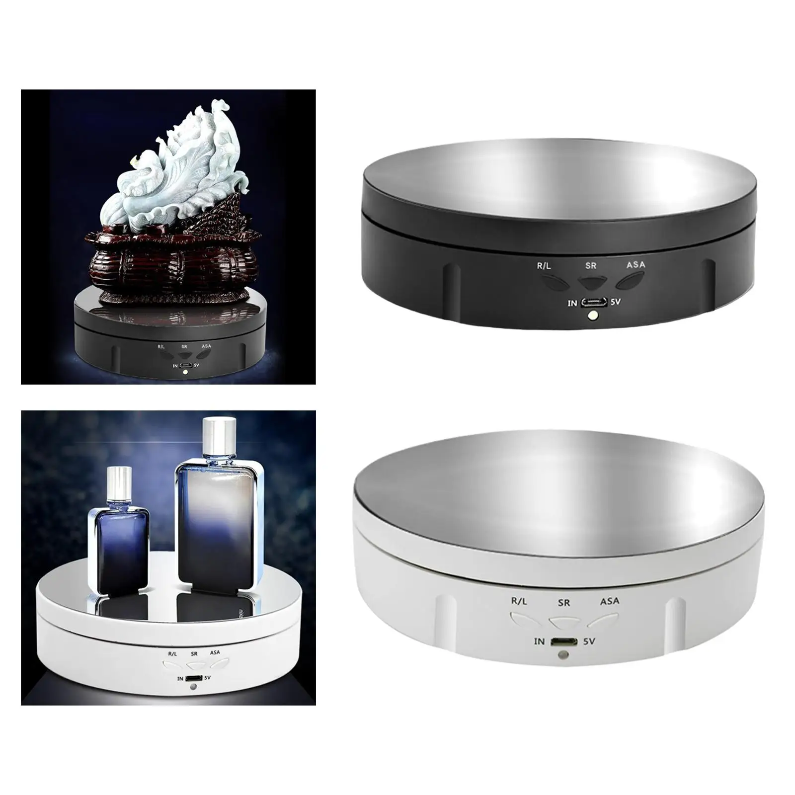 Electronic Rotating Turntable Jewelry Holder with USB Power Cable for Watch