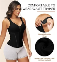 Shapewear femmes colombien Fajas taille formateur ventre contrôle gilet corps Shaper 17 os en acier 3 rangées crochets fermeture éclair sangle réglable 4