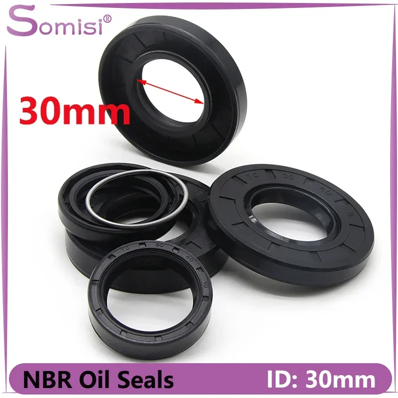ID 30mm NBR 오일 씰 TC-30*36/40/45/46/50/52/55/58/60/62/65/72/75/80/85*5/7/8/9/10/12mm 니트릴 고무 샤프트 이중 립 가스켓