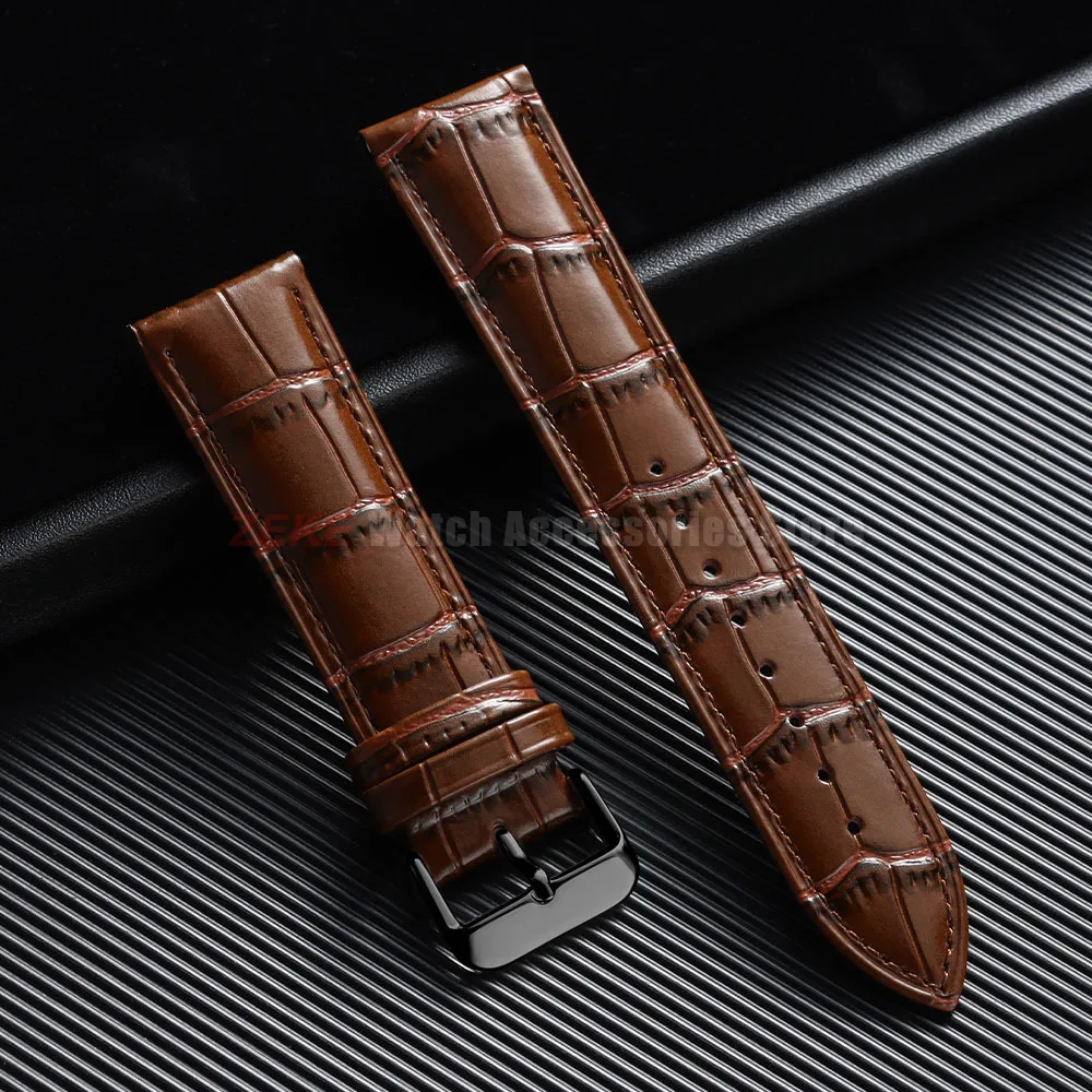 Bamboo Pattern Leather Watchband - Universal Design, Multiple Sizes Available
