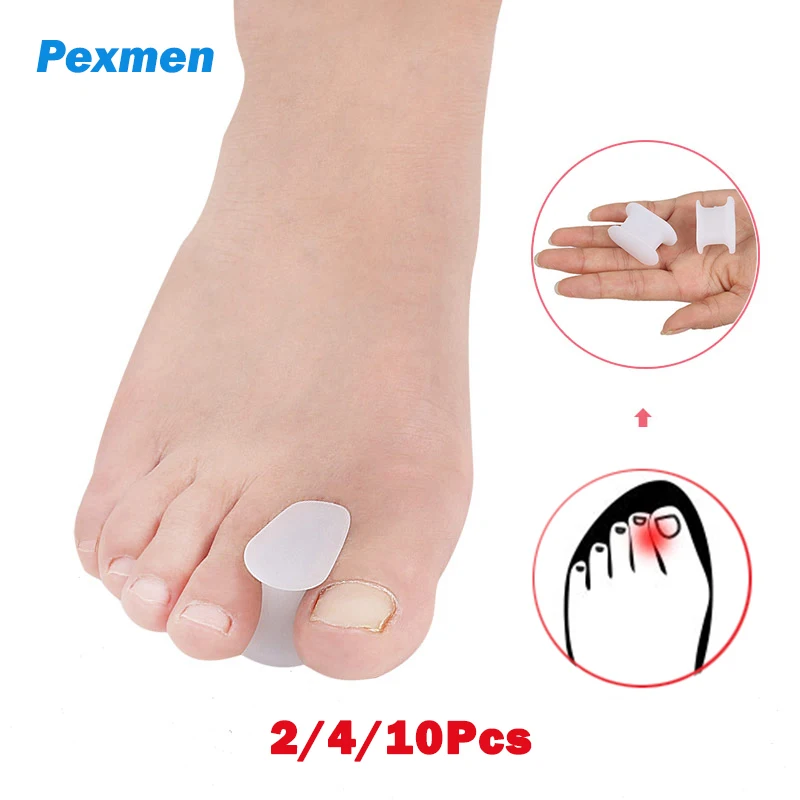 

Pexmen 2/4/10Pcs Gel Toe Separator Hallux Valgus Bunion Corrector Straightener Soft Toe Protector Spacer for Women and Men