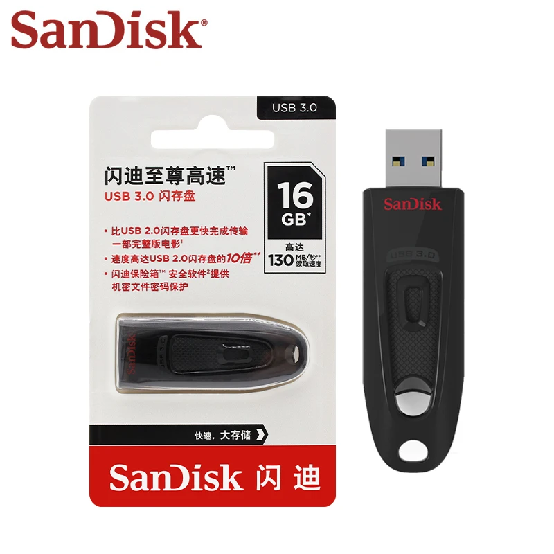 

SanDisk Ultra USB 3.0 Flash Drive Pendrive 16GB 64GB 128GB 256GB Pen Drive 100MB/s USB Flash Stick for Desktop Laptop U Disk