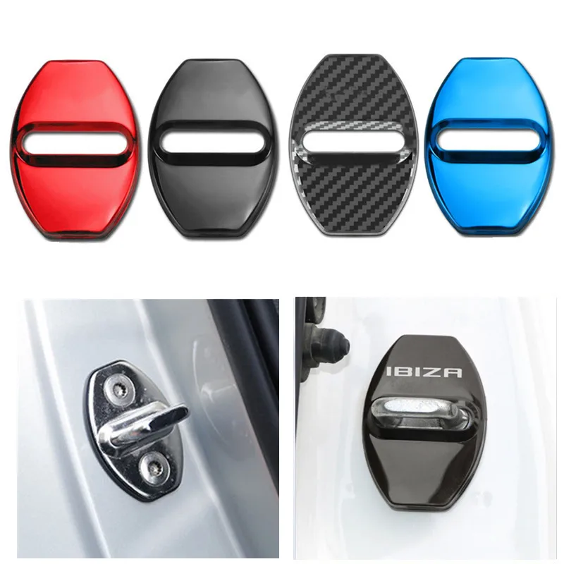 4 Pezzi Copertura Della Serratura Della Portiera Dell'Auto Per Seat Ibiza Leon Cupra 6J 6F 6 K2 Fr 5F Mk1 Mk2 Mk3 Mk4 Accessorio Adesivo