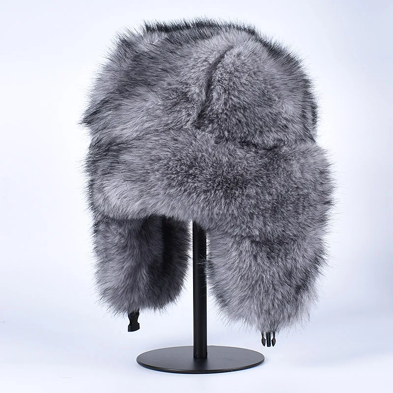 Russian Faux Fur Hat Women Ushanka Autumn Winter Warm Snow Bomber Cap Stylish Plush Furry Earflap Trapper Hats fur hat winter hat